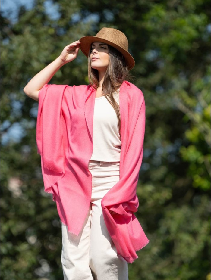 Wool and silk plain shawl ASWRHOT