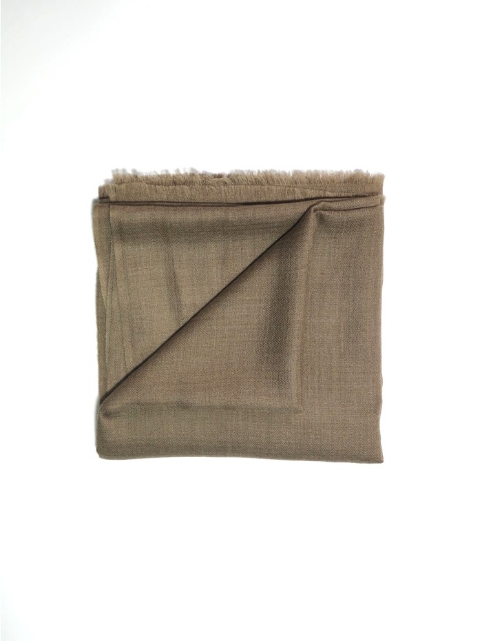 Wool and silk plain shawl ASWCAMEL