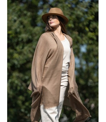 Plain wool-silk scarf  ASWCAMEL