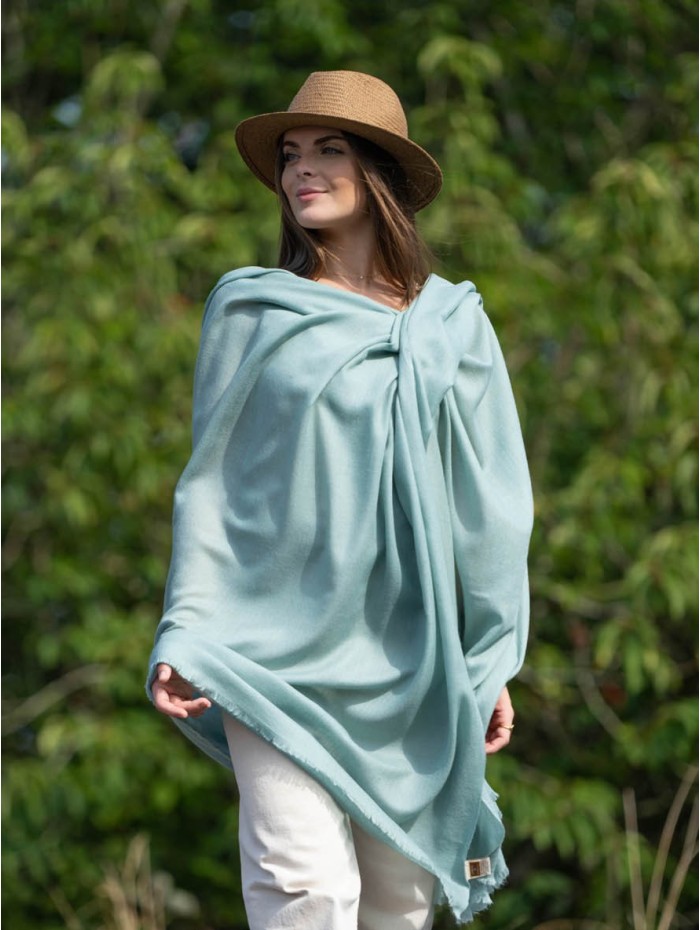 Wool and silk plain shawl ASWBMINE