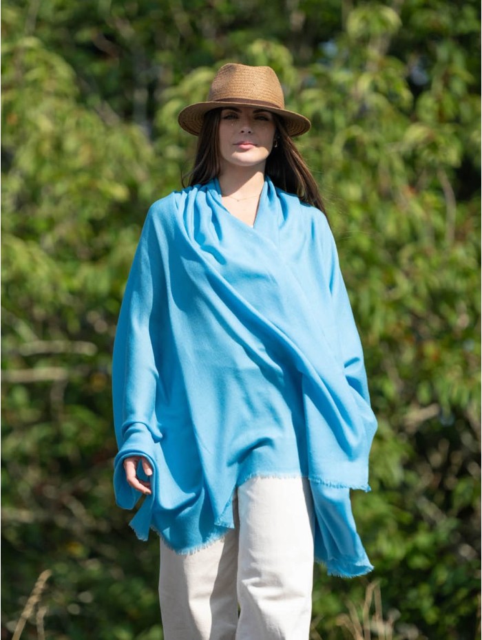 Wool and silk plain shawl ASWBMOON