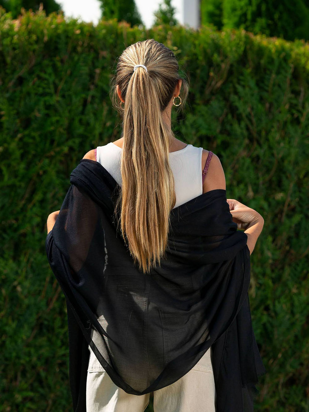 Plain modal scarf AMDBLACK