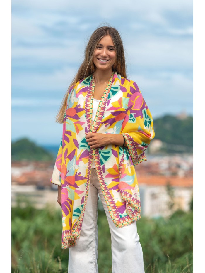 Bufanda de lana con seda ASW35F