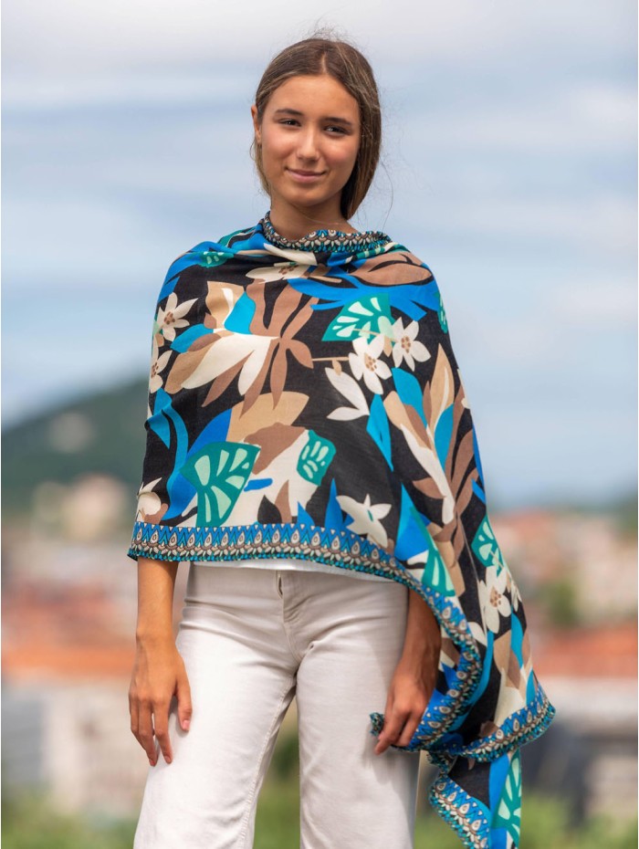 Wool and silk scarf ASW35F