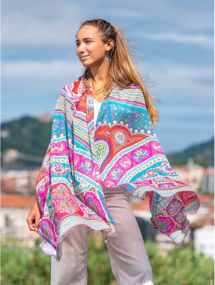 Bufanda de lana con seda ASW34F