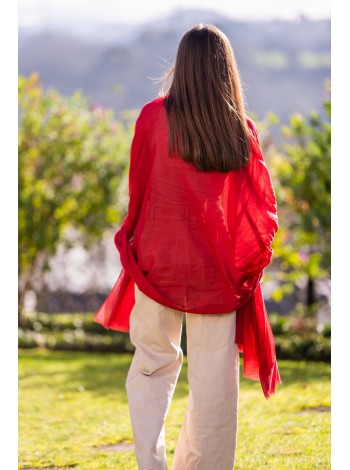 Plain cotton scarf ACTREDSAGE