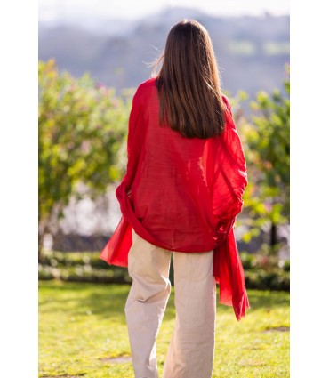 Foulard uni coton ACTREDSAGE