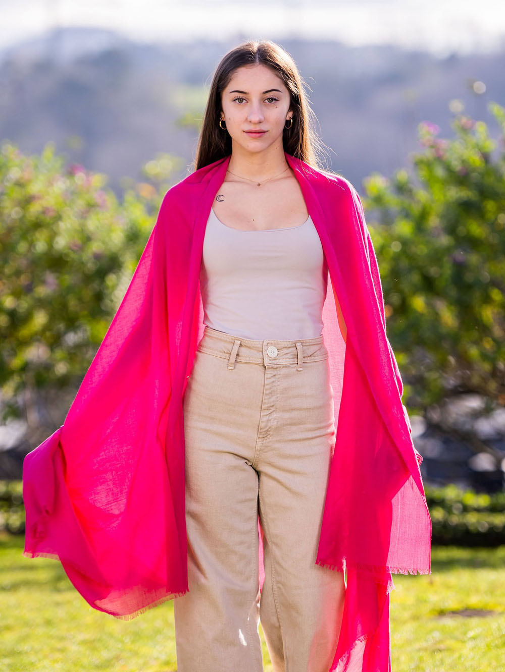 Plain cotton scarf ACTROSEBEET