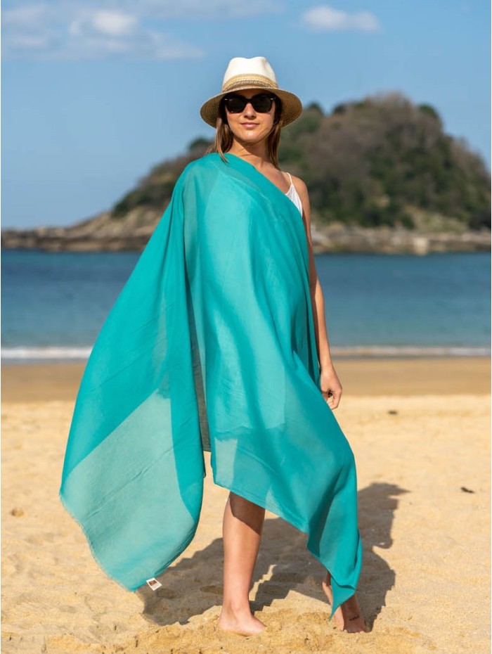 Cotton plain shawl-sarong ACTGPORCELAIN