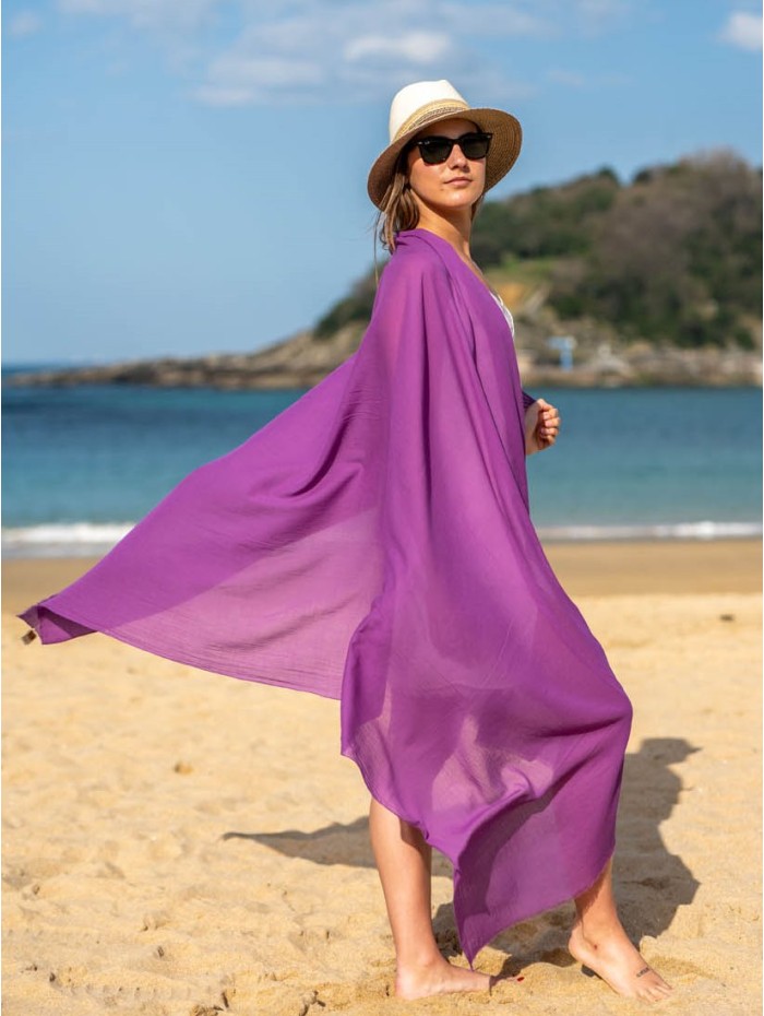 Chal-pareo de algodón liso ACTVIOLET
