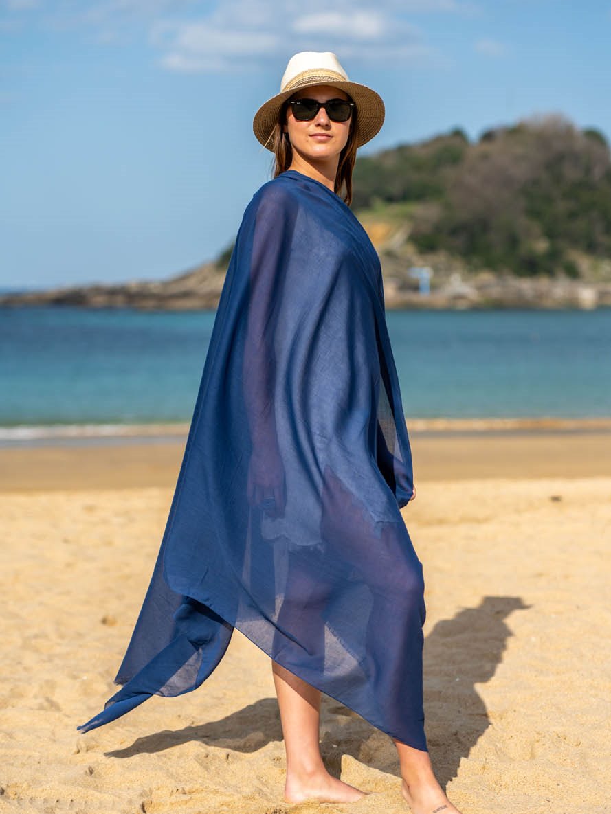 Plain cotton scarf ACTBZAFIRO