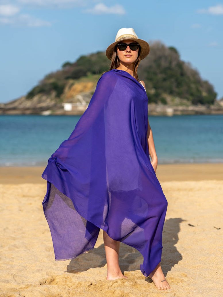 Plain cotton scarf ACTBDEEP