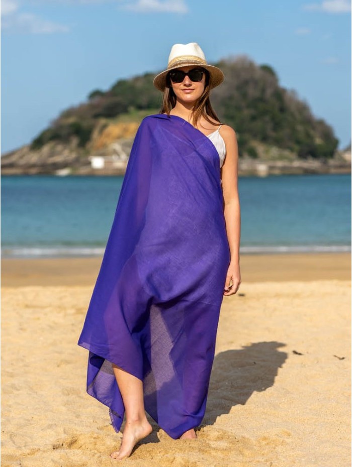 Cotton plain shawl-sarong ACTBDEEP