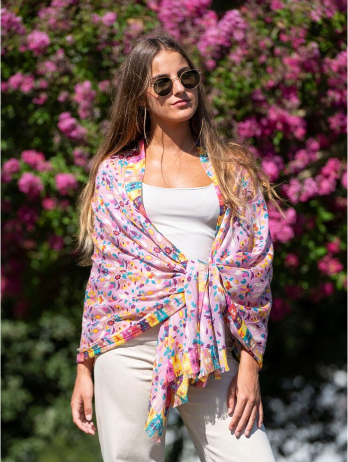 Bufanda de lana con seda ASW49F