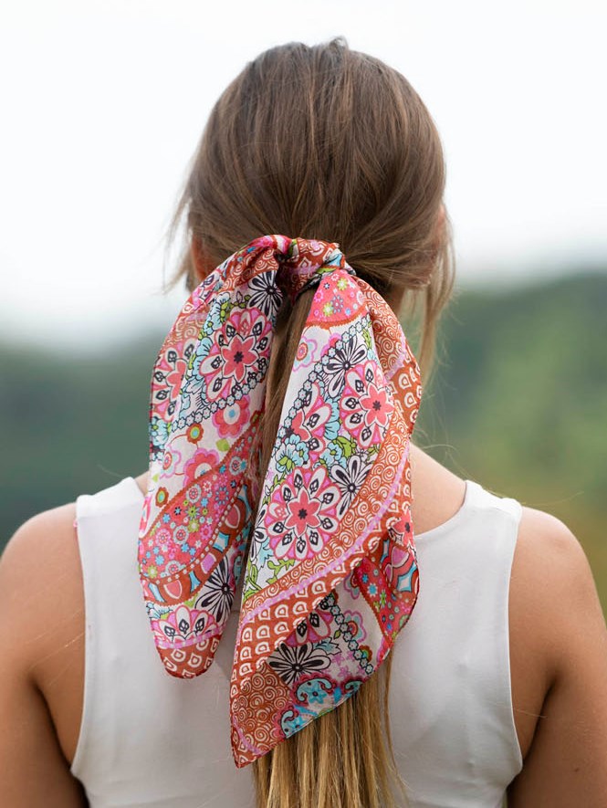 Silk small scarves ASK44P - Pack of 5 colors