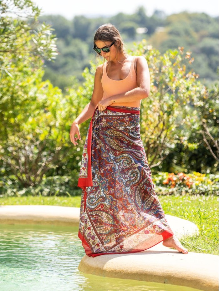 Cotton shawl-sarong CDT235C