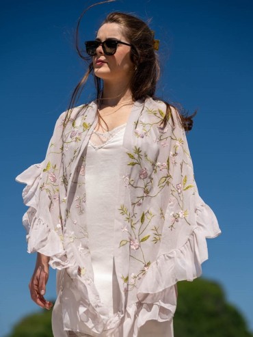 Embroidered foulard NYFLORC1