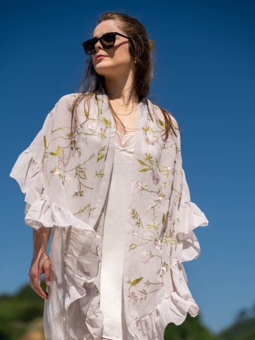 Embroidered foulard NYFLORC1