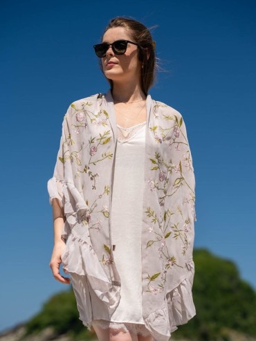 Embroidered foulard NYFLORC1
