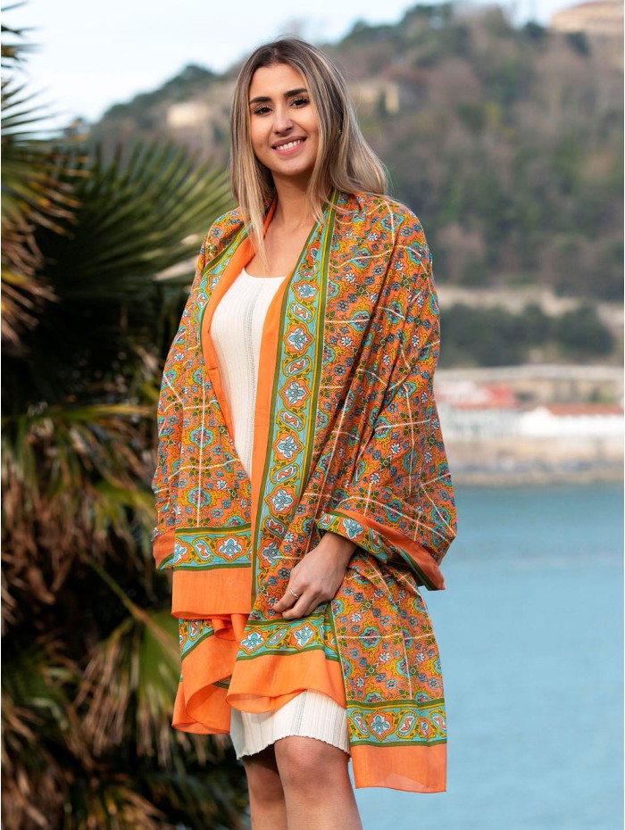 Châle-paréo en coton CDT307C