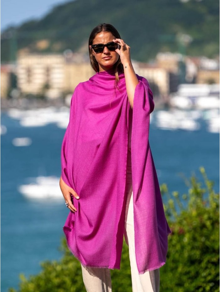 Plain wool-silk scarf ASWRWINE