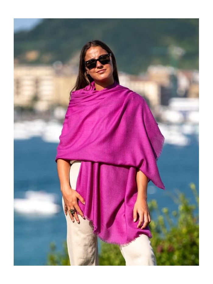 Plain wool-silk scarf ASWRWINE