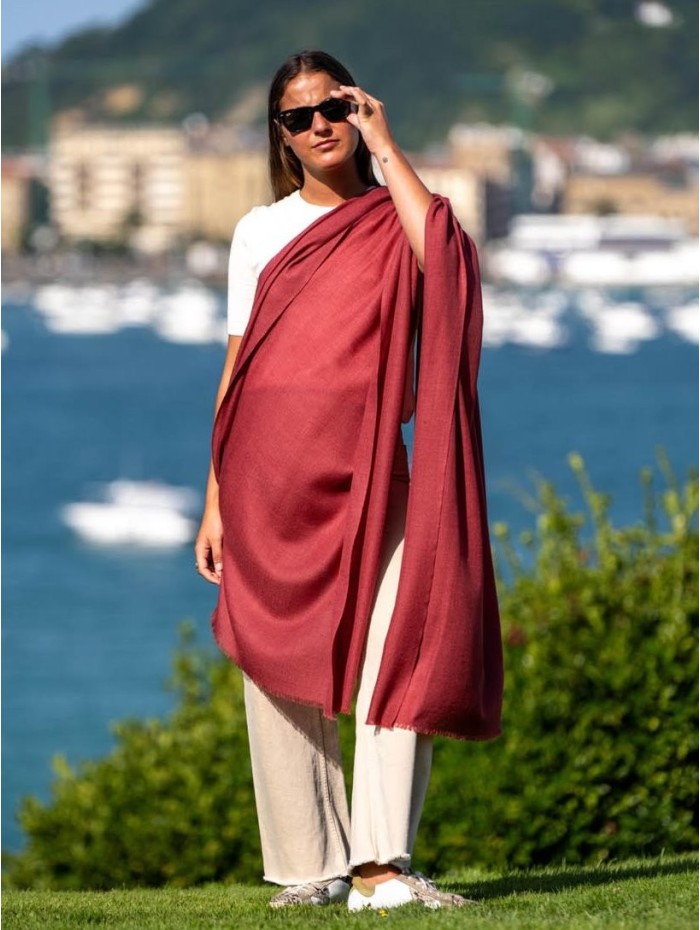 Foulard uni laine-soie ASWRED180D