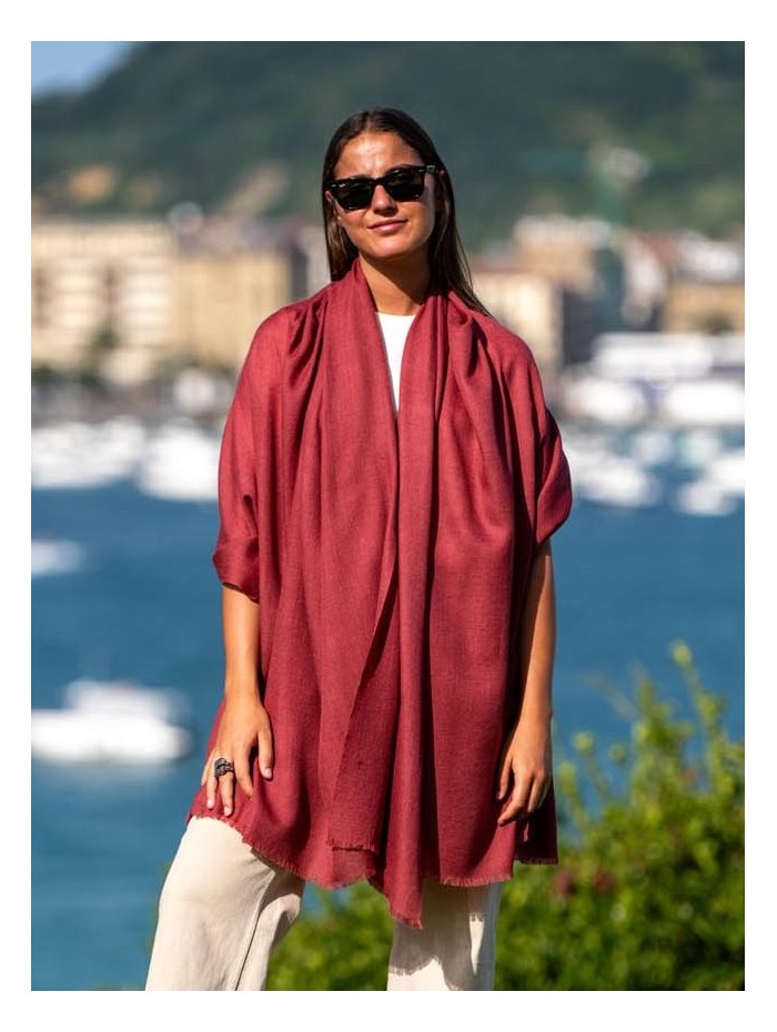 Foulard uni laine-soie ASWRED180D