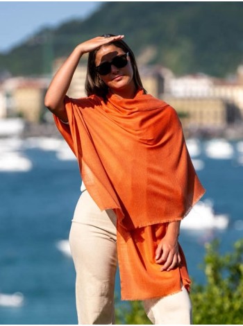 Plain wool-silk scarf ASWMANGO