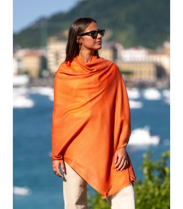 Wool and silk plain shawl ASWMANGO