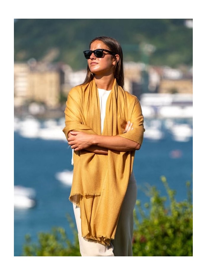 Foulard uni laine-soie ASWGOLDEN