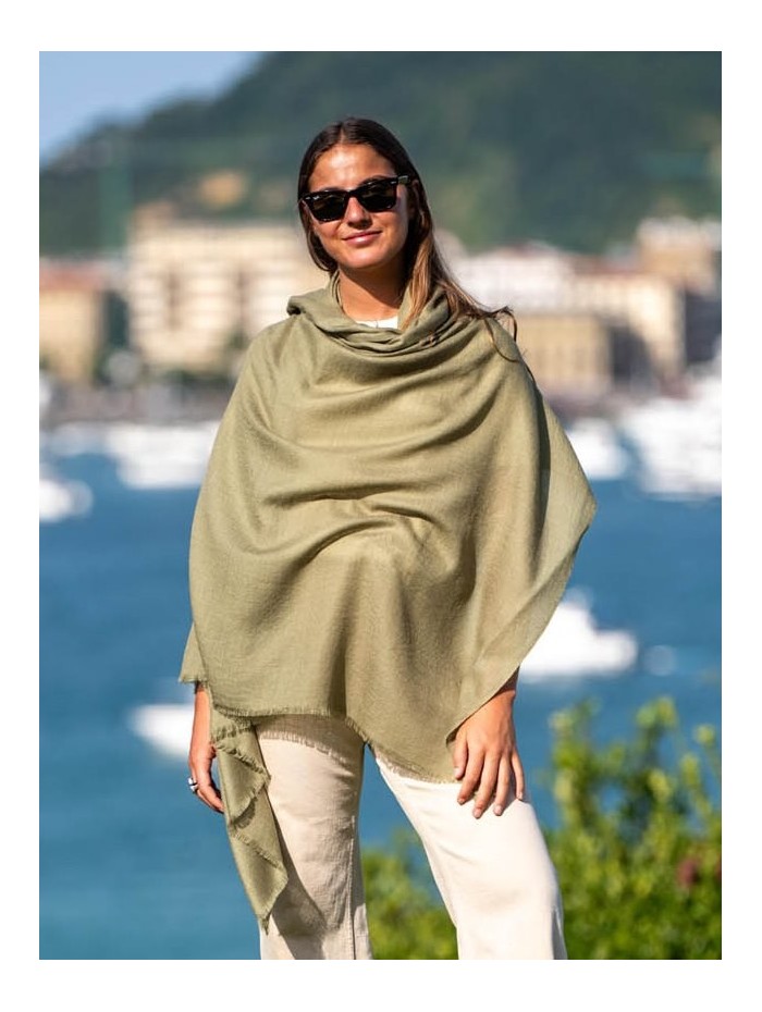 Plain wool-silk scarf ASWGGARDEN