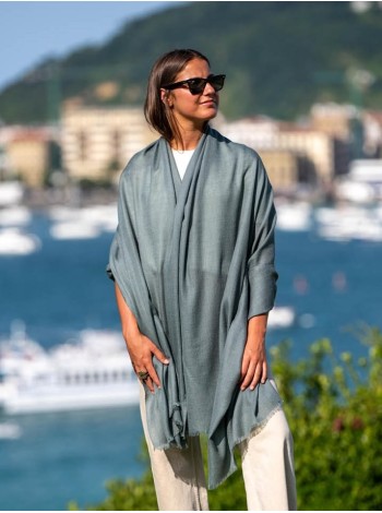 Plain wool-silk scarf ASWGFOREST