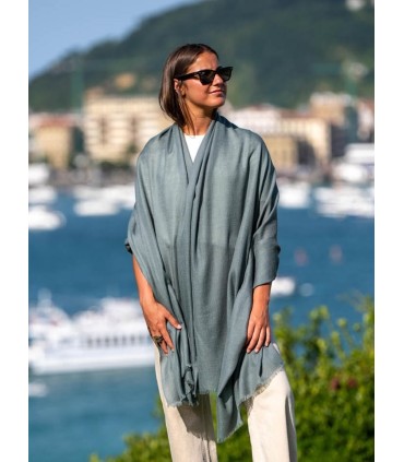 Wool and silk plain shawl ASWGFOREST