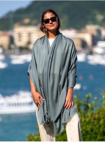 Plain wool-silk scarf ASWGFOREST