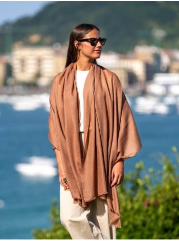 Fular liso lana-seda ASWBROWNL