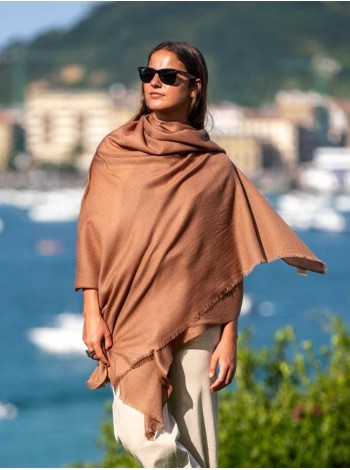 Fular liso lana-seda ASWBROWNL