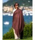 Plain wool-silk scarf ASWBROWND