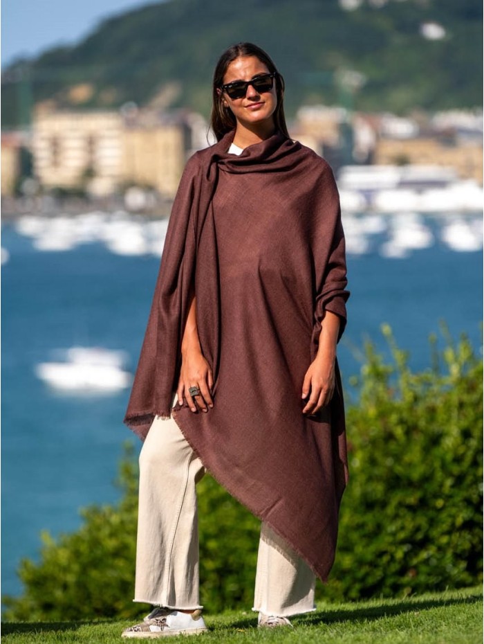 Foulard uni laine-soie ASWBROWND