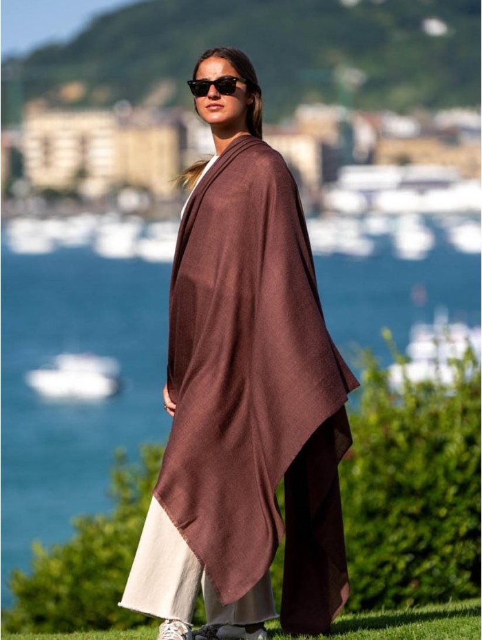 Foulard uni laine-soie ASWBROWND