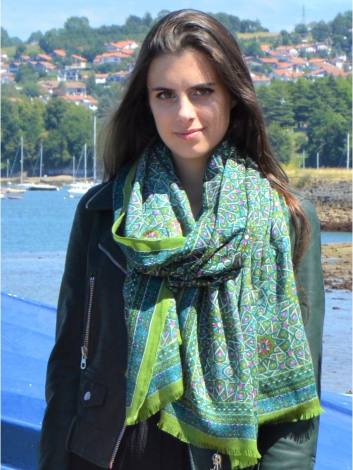 Bufanda de lana con seda ASW16F