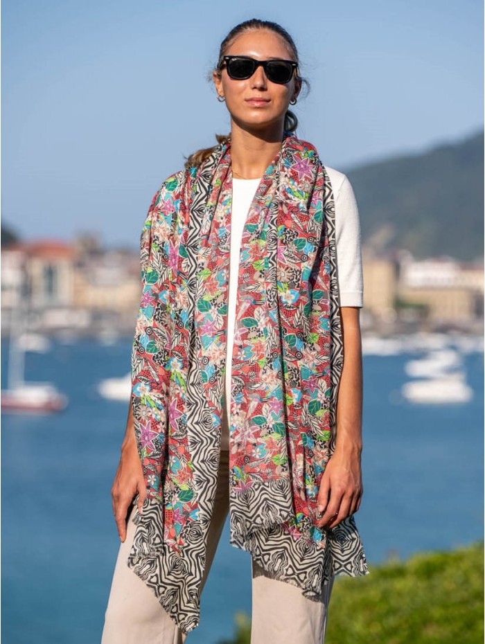 Bufanda de lana con seda ASW22F