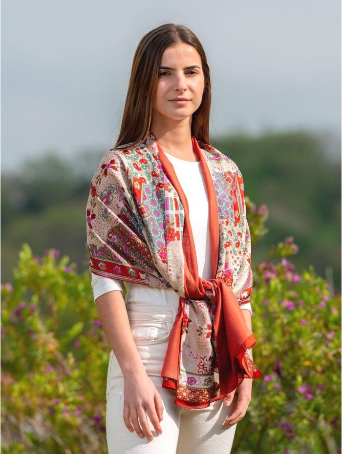 Foulard double en soie ATU331CD