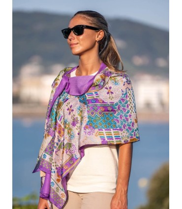 Foulard double en soie ATU331CD