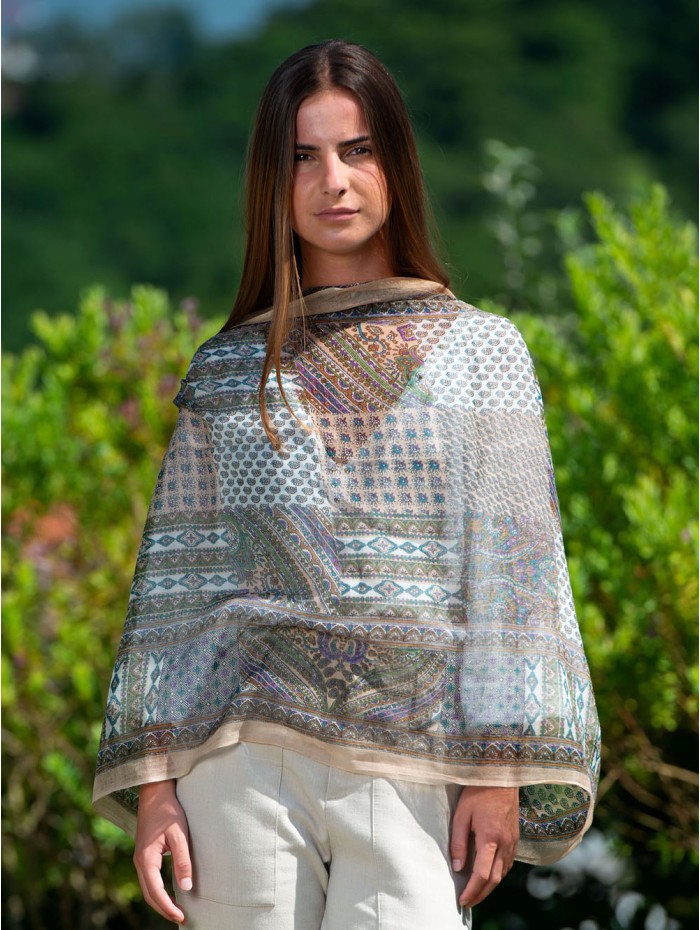 Bufanda de lana con seda ATU282W