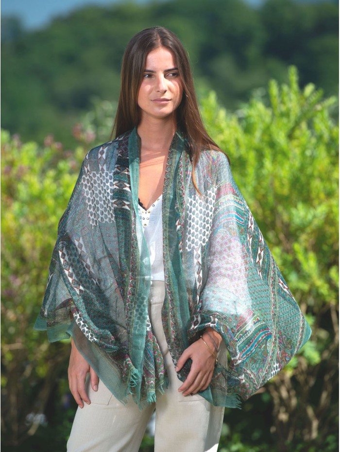 Bufanda de lana con seda ATU282W