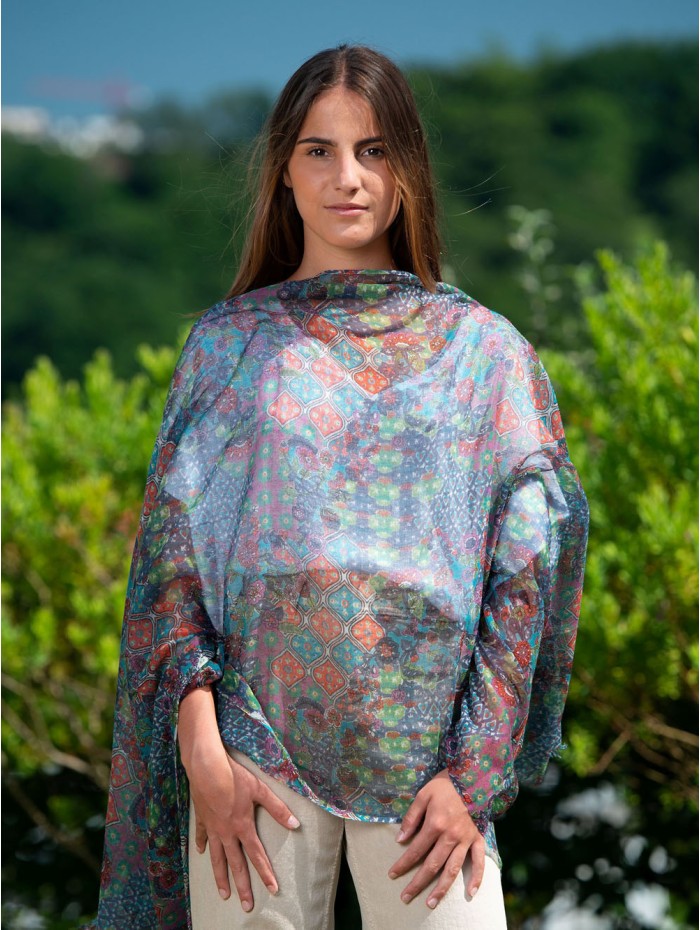 Bufanda de lana con seda ATU279W
