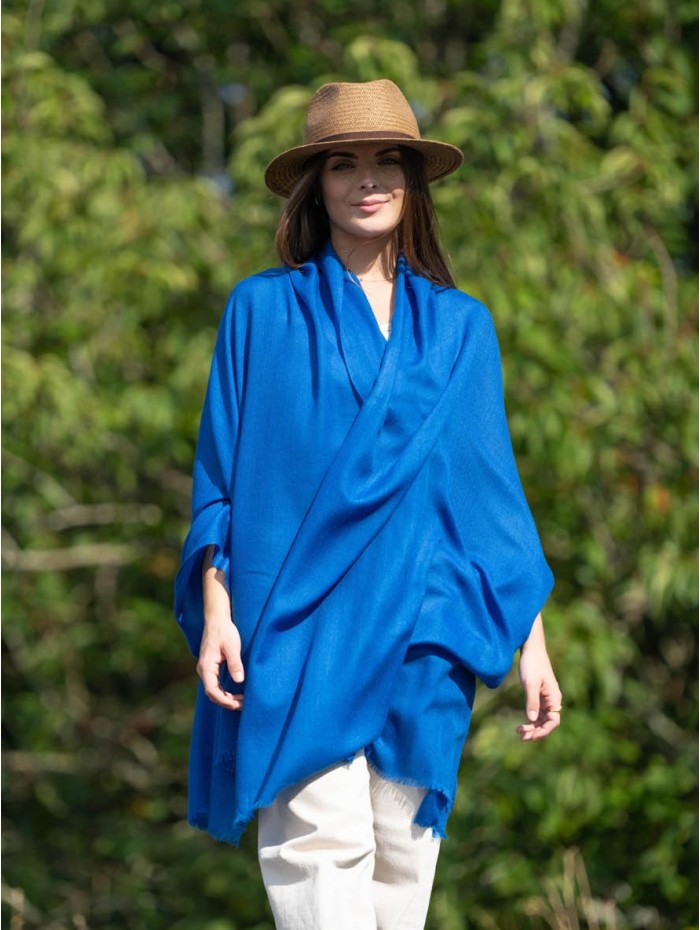 Wool and silk plain shawl ASWBCLASSIC