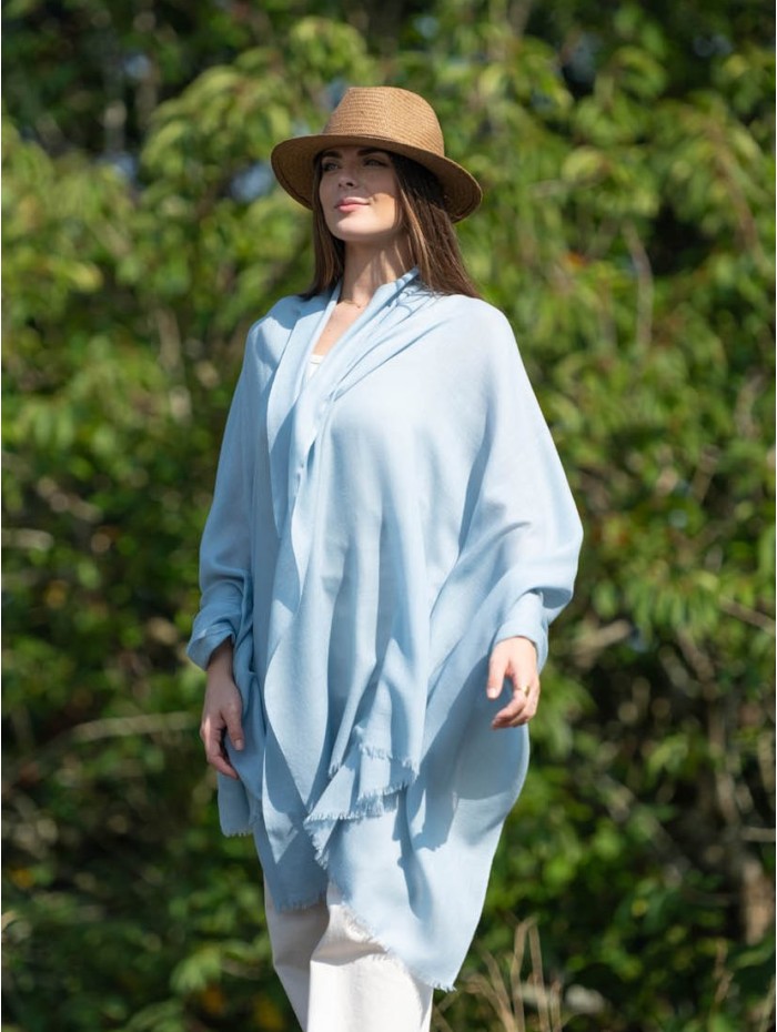 Wool and silk plain shawl ASWBMILK