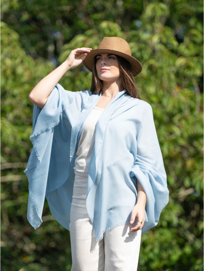 Wool and silk plain shawl ASWBMILK
